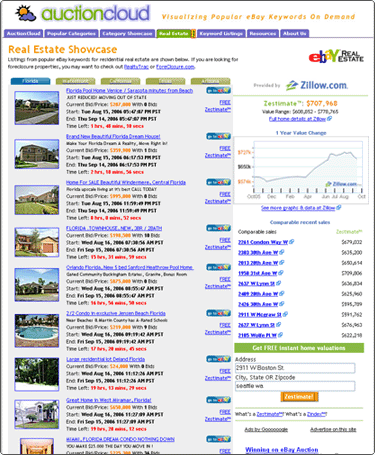 Screenshot of the Auctioncloud.com page