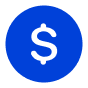 icon of blue circle with dollar sign