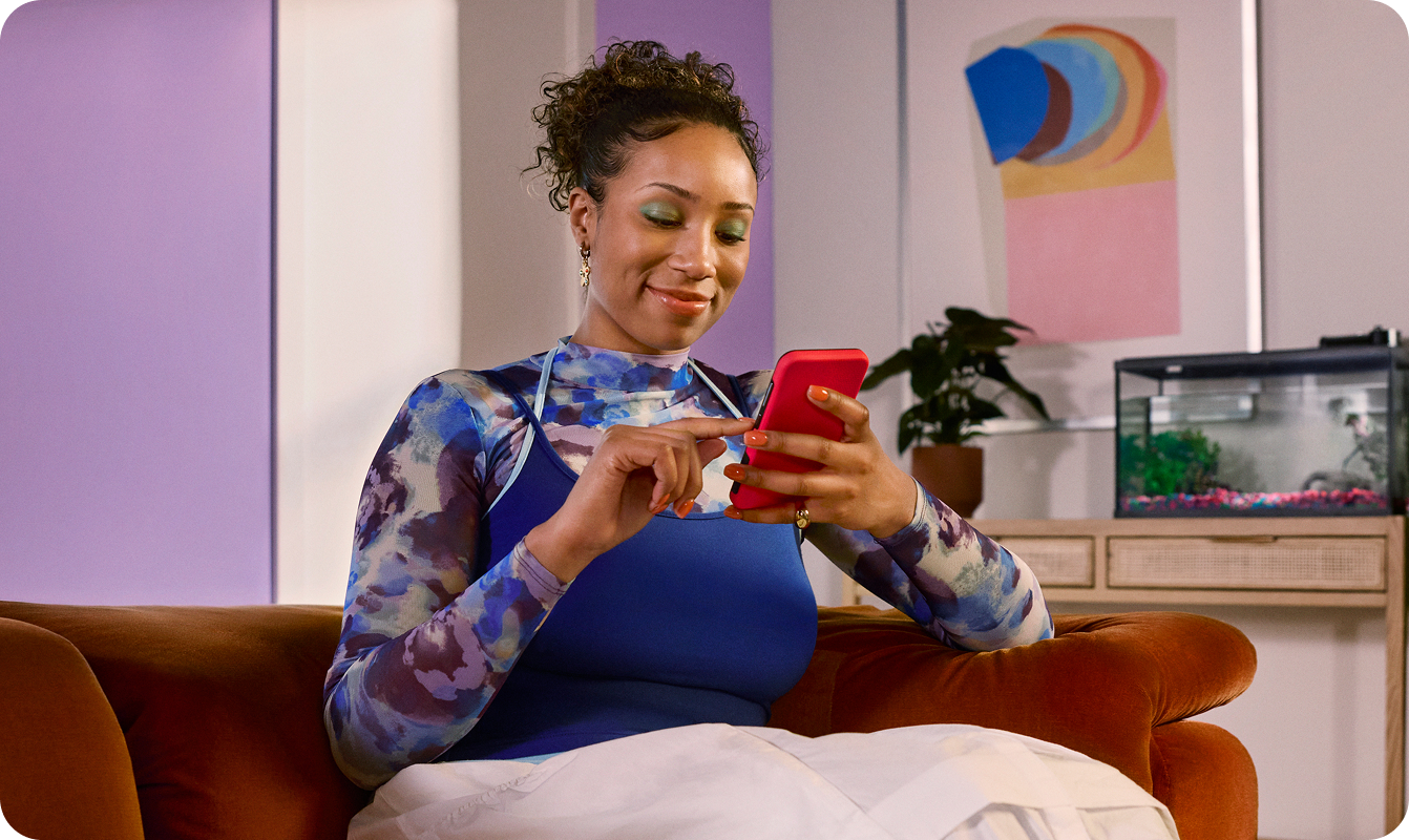 image of a woman on a phone