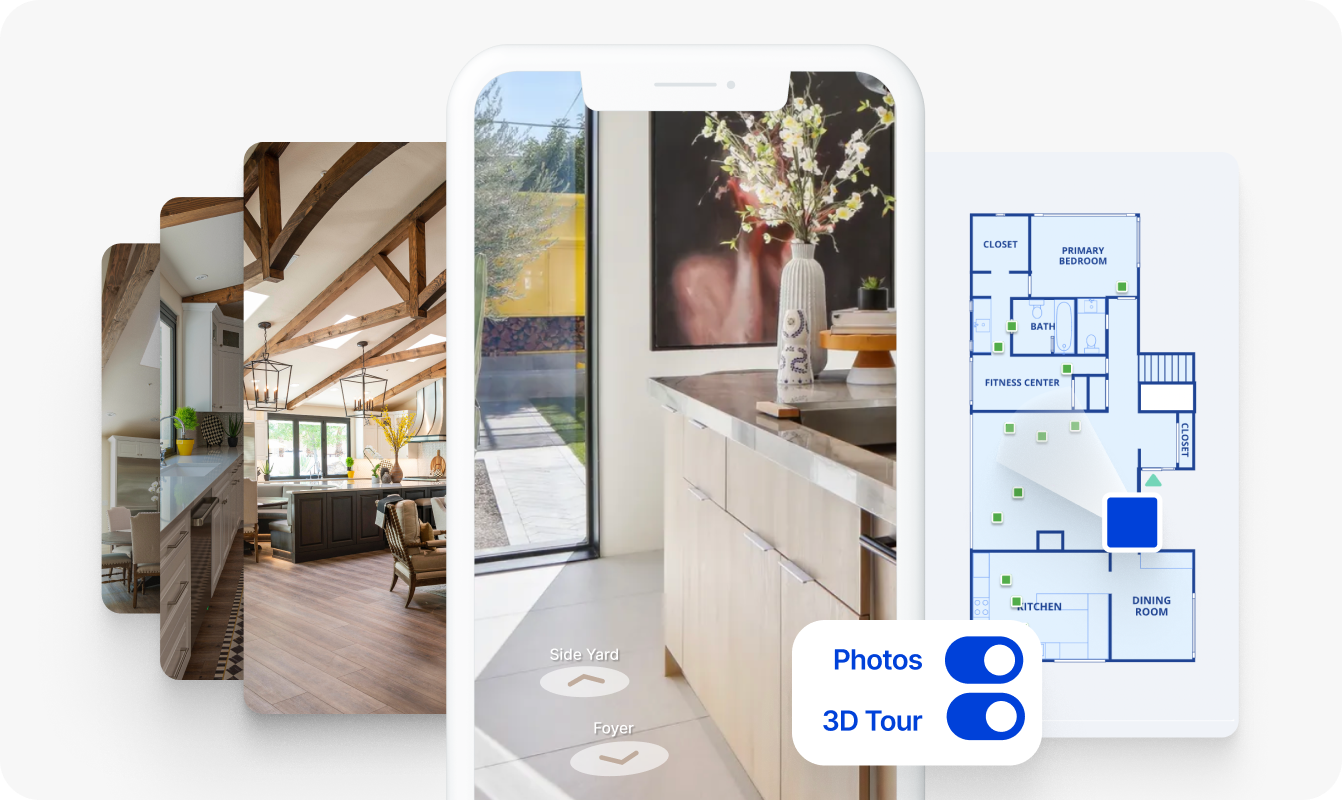 image of phone displaying a virtual tour
