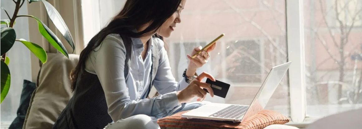 image of woman on digital devices