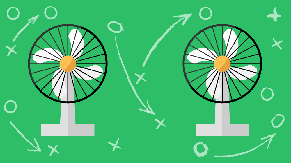 illustration of fan, how to cool down a room