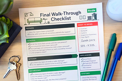 Trulia Final Walk-Through Checklist
