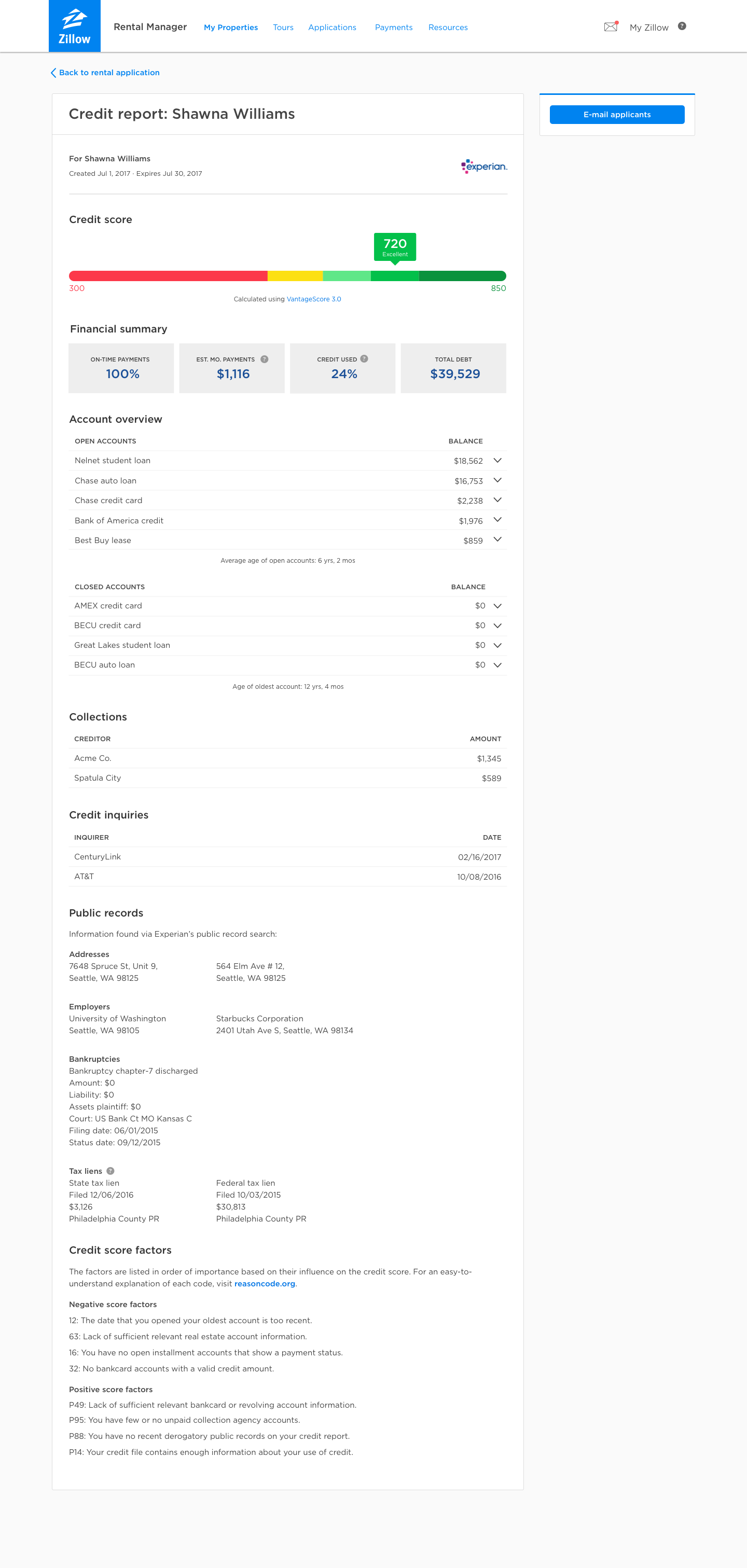 Tenant Screening and Rental Background Check Zillow Rental Manager