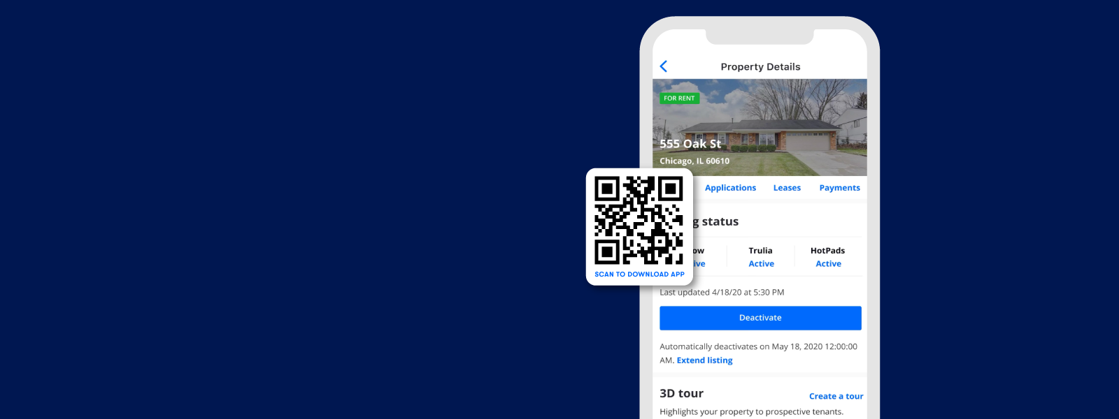 phone screen with QR code