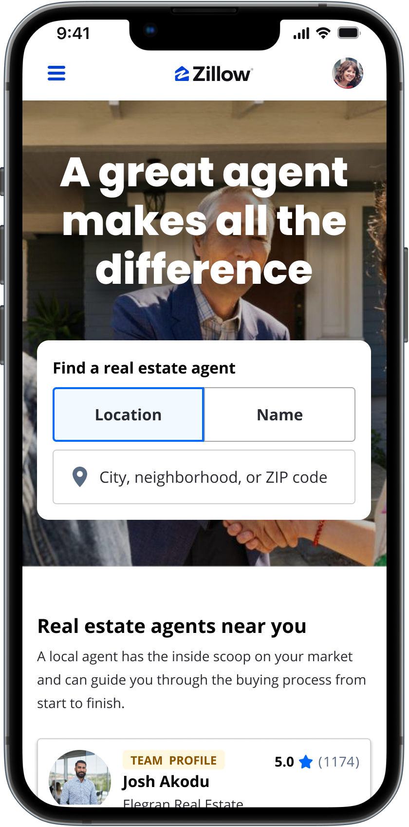 Zillow’s agent profiles and search tool help real estate agents