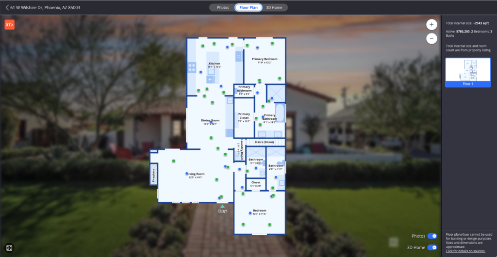 zillow interactive floor plans