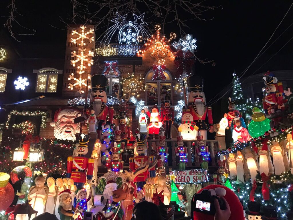 Dyker Heights lights on Christmas in NYC