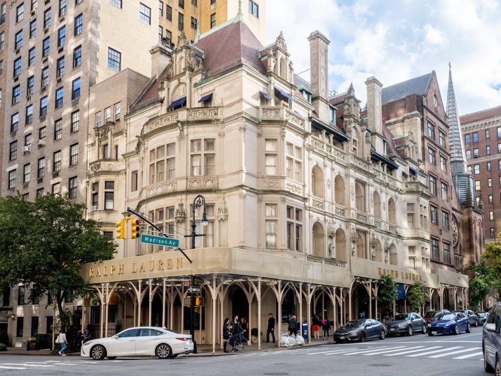 Exterior of 867 Madison Avenue aka the Rhinelander Waldo House, now a Ralph Lauren flagship store