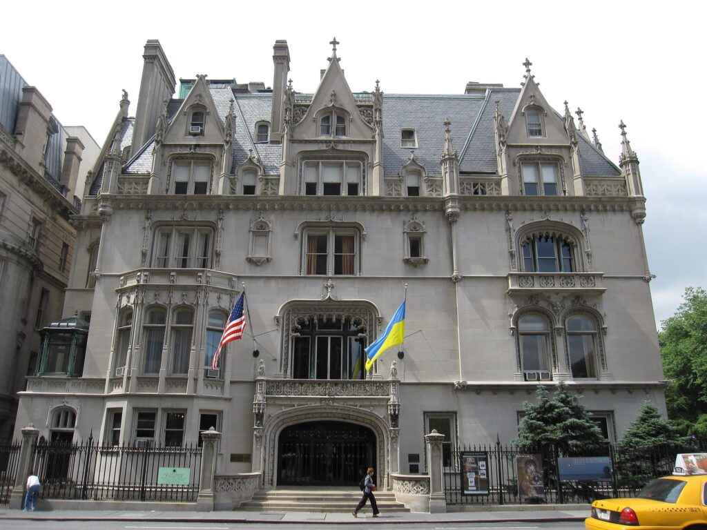 Exterior of Ukrainian Institute of America - historic mansions in New York