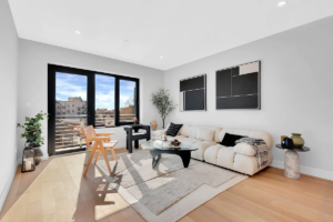 living room and balcony in Astoria apartments