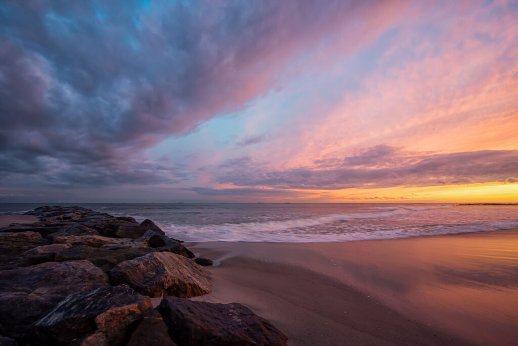 Sunset over Long Beach on Long Island, NY