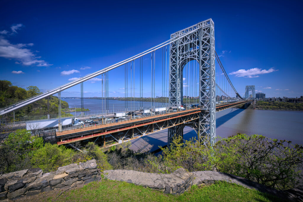 George Washington Bridge from Fort Lee Historic Park - best places to live in New Jersey