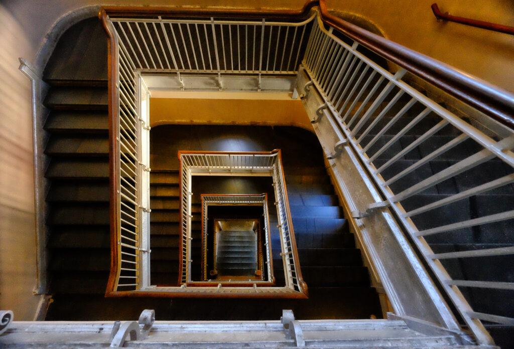 Ellis Island stairwell - NYC halloween neighborhoods