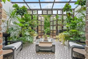 solarium with plants in park slope townhouse