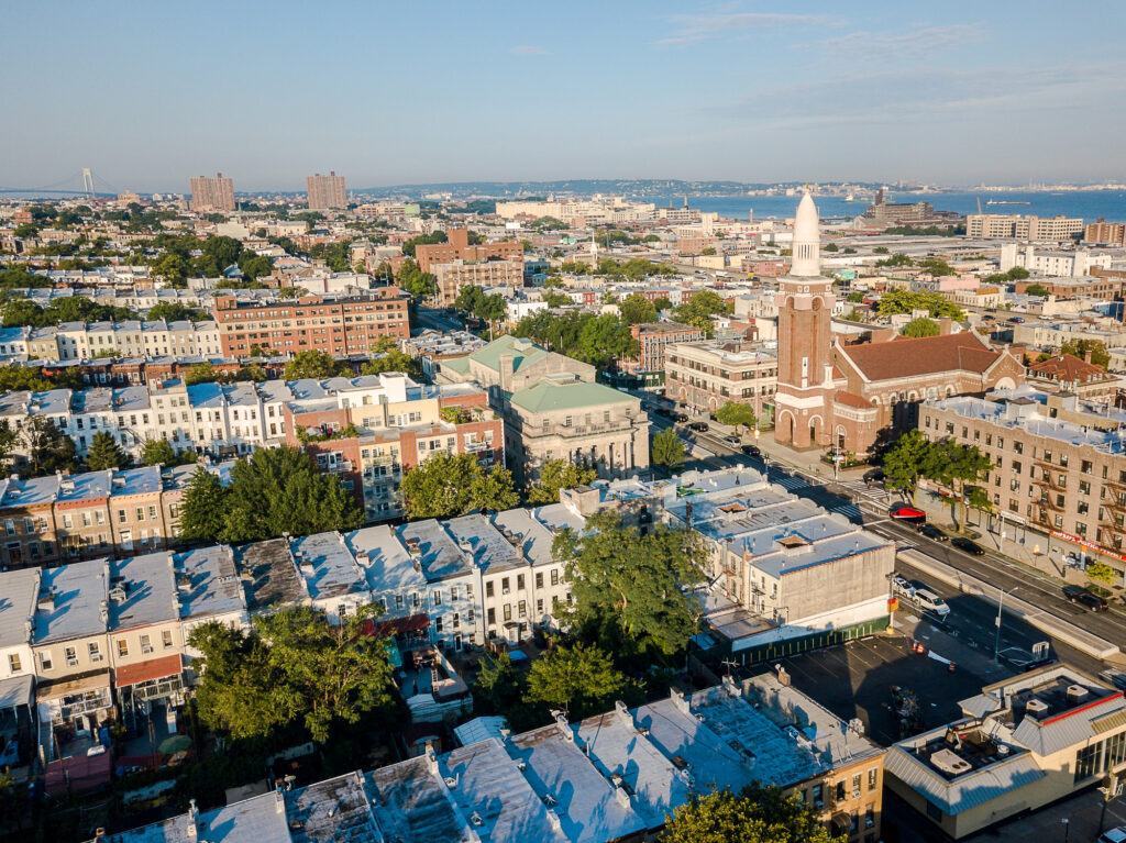 Aerial view of Sunset Park, Brooklyn