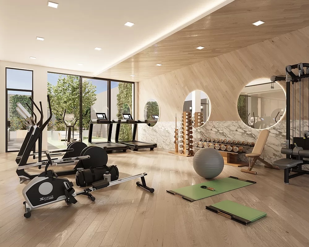 fitness center in LIC building - condos with gyms