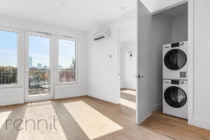 living room with balcony and laundry in Fort Greene rentals