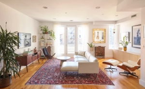 living room and balcony in Williamsburg 2-bedroom condo