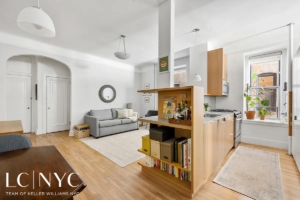 open living room and kitchen in Upper West Side 2-bedroom