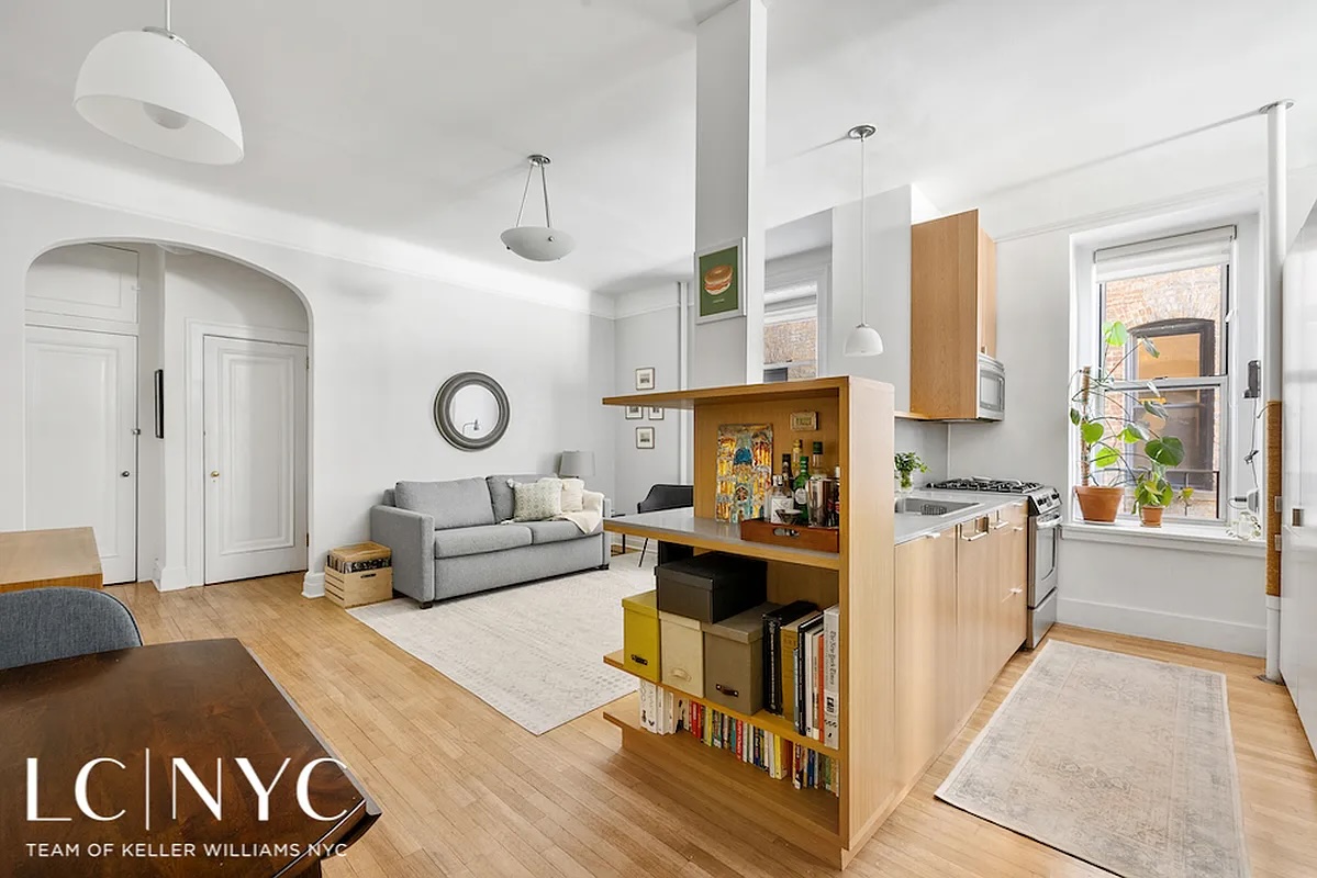 open living room and kitchen in Upper West Side 2-bedroom