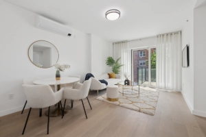 living room and balcony in Kensington home - NYC homes with private balconies