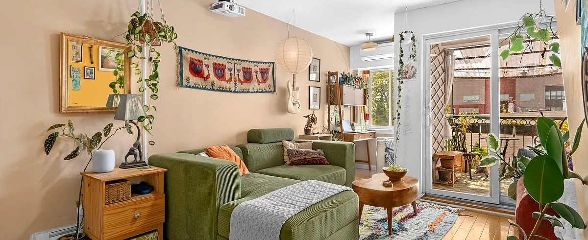 living room with balcony in Ridgewood 2-bedroom duplex hero image