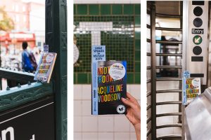 image of books on the subway