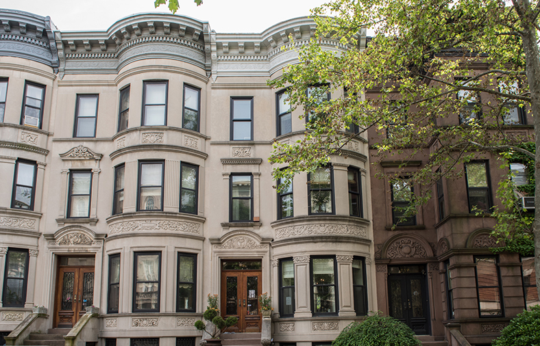 NYC real estate rebound - hero image - barrel-front rowhouses