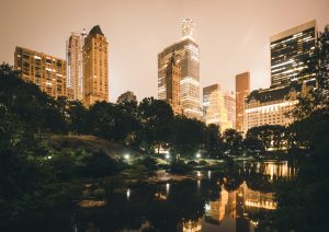 image of central park at night