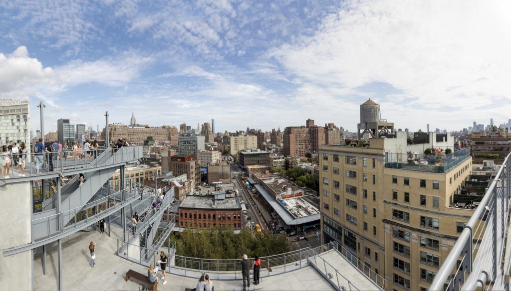 image of New York City from the viewing platform of the Whitney Museum