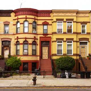Red and Yellow facades Bed Stuy