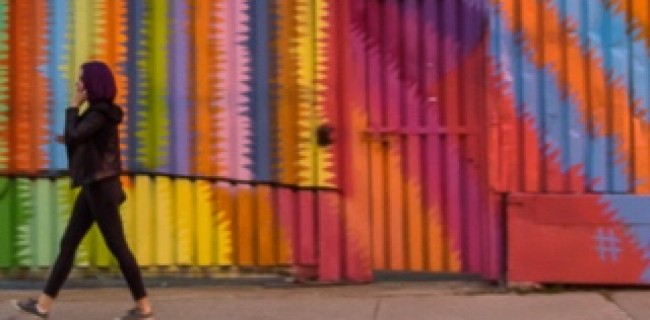 rainbow mural in bushwick
