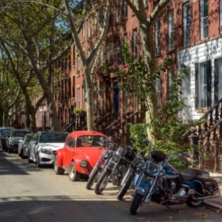 Carroll Gardens Street with Motorcycles