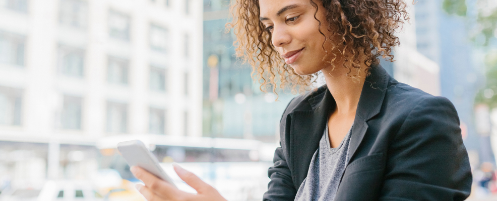 Businesswoman using smartphone