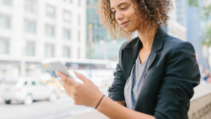 Woman using smartphone