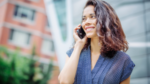 Woman speaking on phone