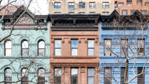 Colorful historic buildings on the Upper West Side of Manhattan in New York City