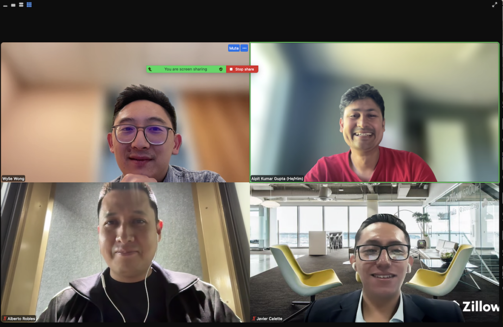 team on a zoom call