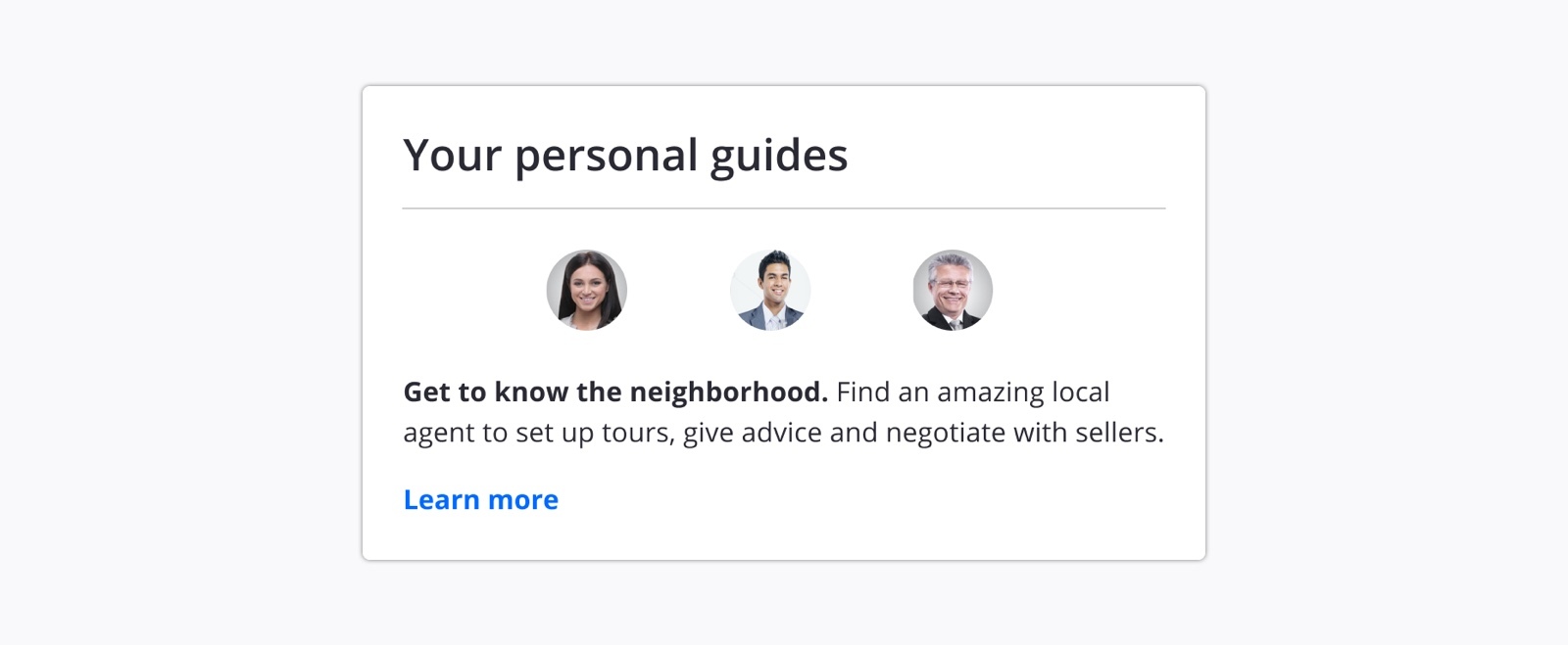 Screenshot of the 'Your personal guides' module 