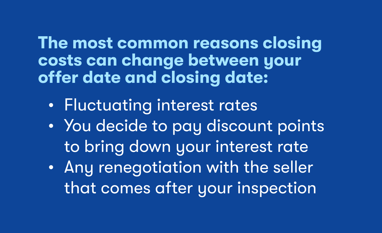 why closing costs could change