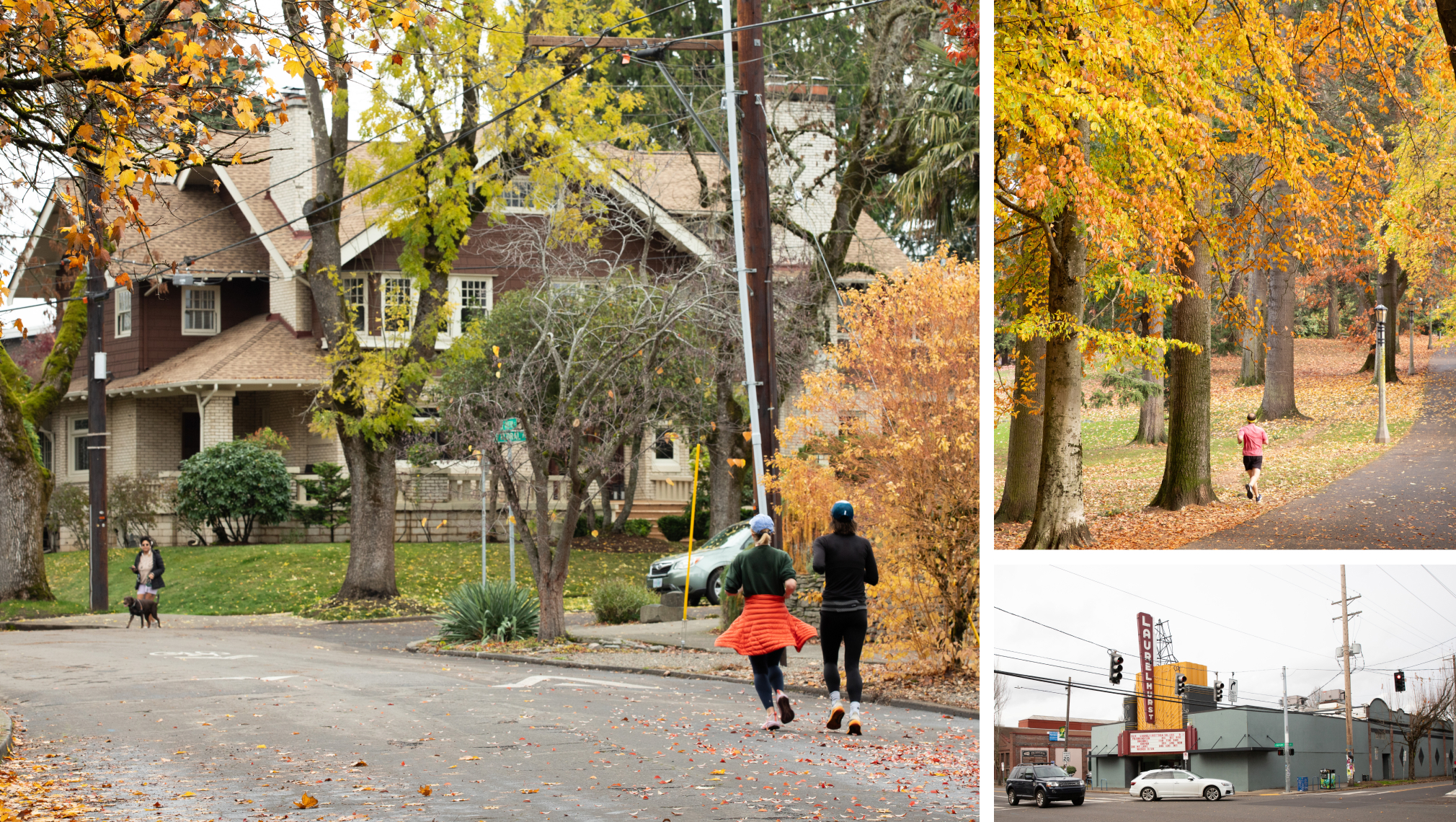 Three images of Laurelhurst, Portland, Oregon