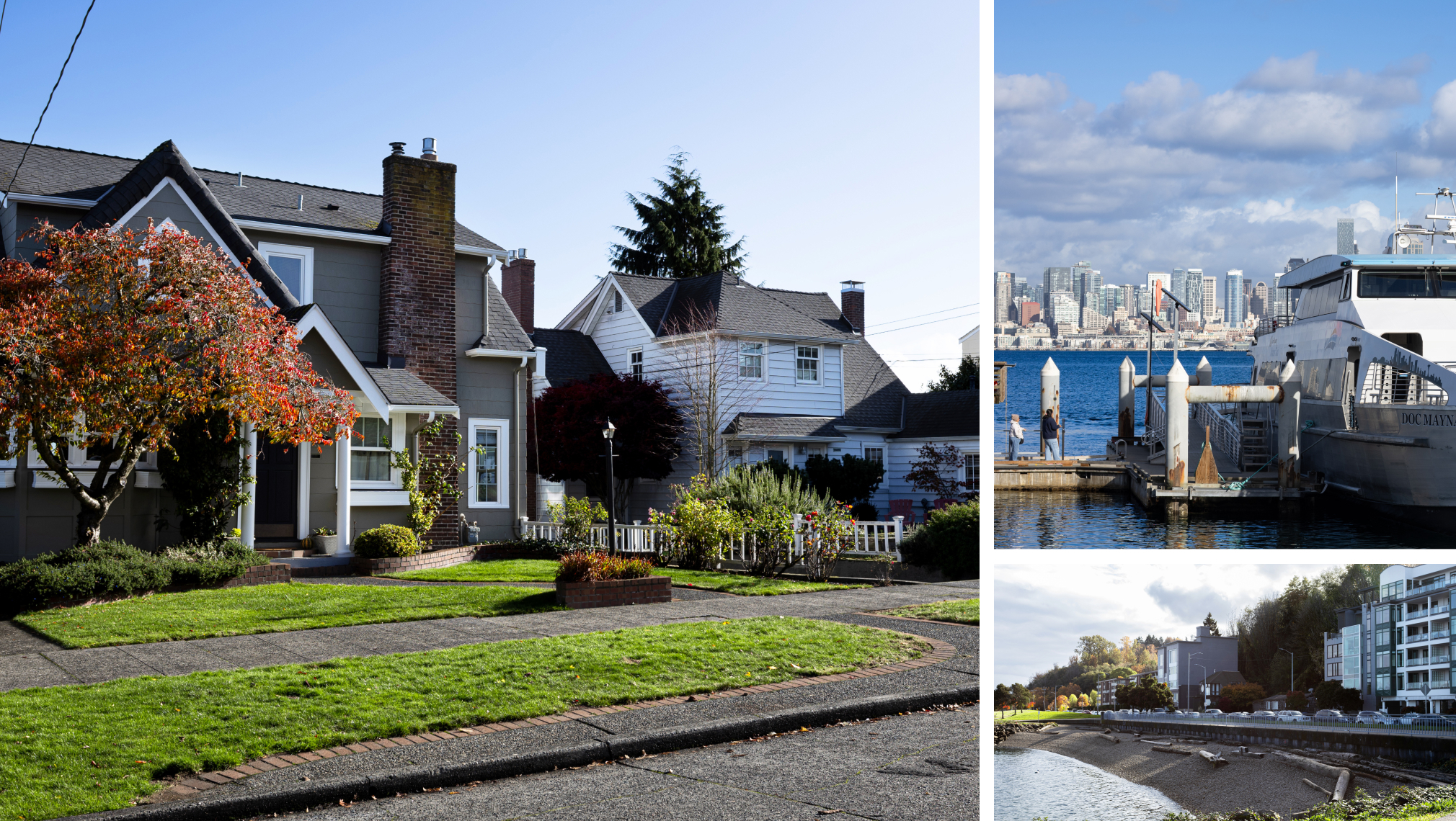 Three images of West Seattle