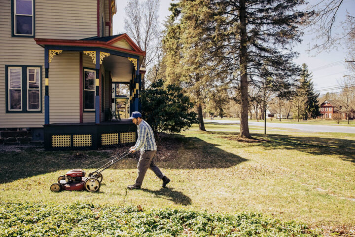 Image of buyer's remorse after buying a house with large yard