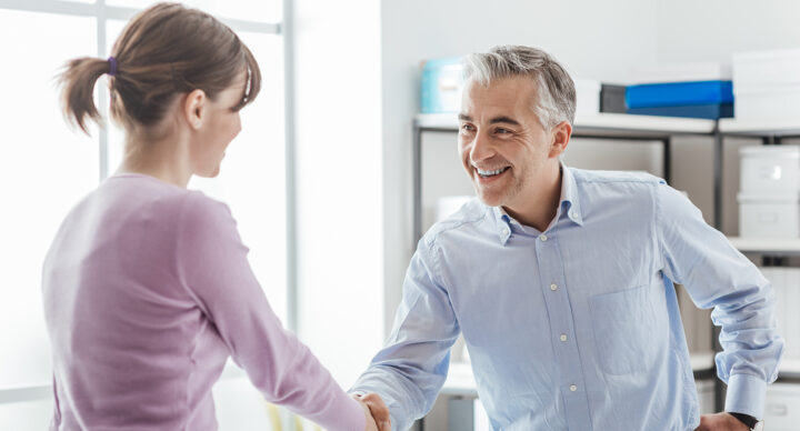 real estate agent meeting client