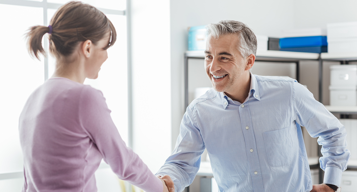 real estate agent meeting client