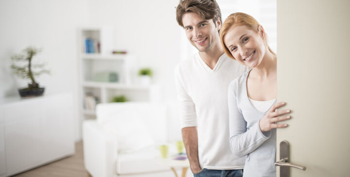 renters opening the door to a home for sale