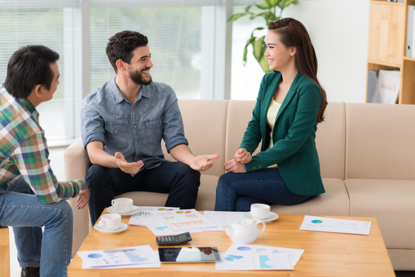 Real estate agent and home buyers