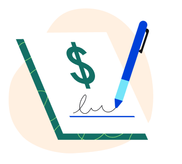 Illustration of pen writing on paper