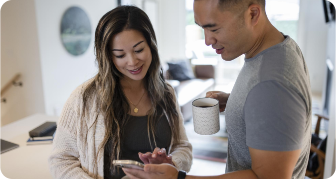 Couple with phone